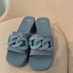 BP Blue Chunky Chain Mules